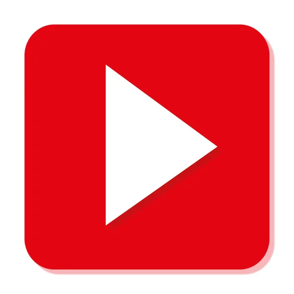 Icono rojo de YouTube con desenfoque suave y sombra — Vector de stock