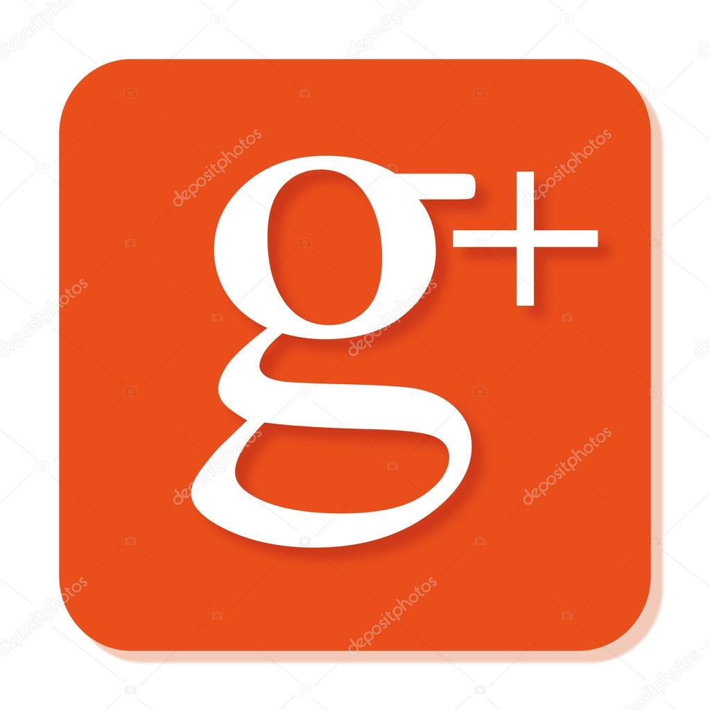 Prague, Czech Republic - October  27, 2015.  Modern orange 3D square color icon with round corner and color shadow. Original letter G has little softness blur.