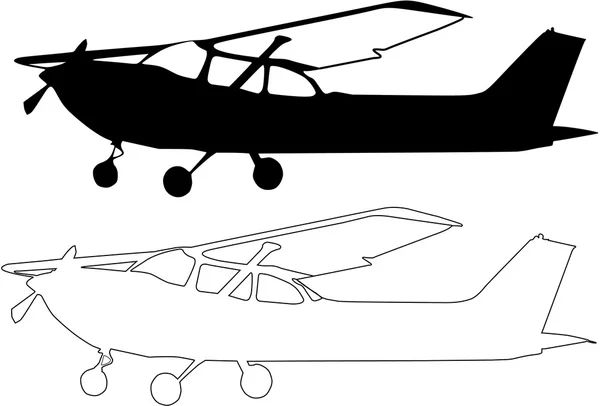 Conjunto de silueta de avión vector — Archivo Imágenes Vectoriales