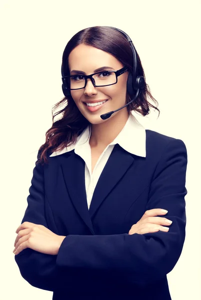 Retrato del operador de teléfono de atención al cliente — Foto de Stock