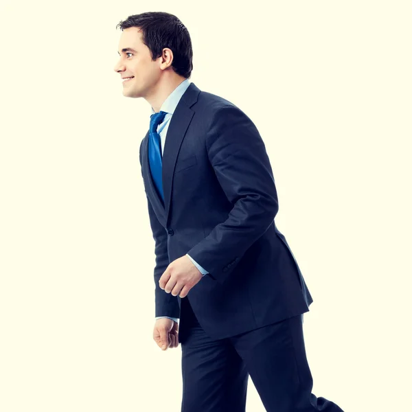 Portrait of running businessman — Stock Photo, Image