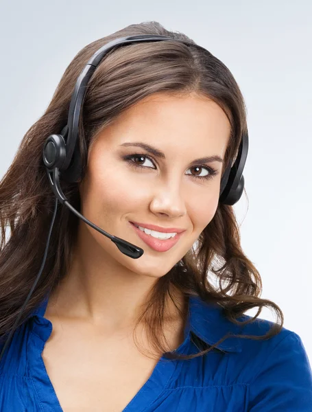 Operador de telefonía de soporte en auriculares — Foto de Stock