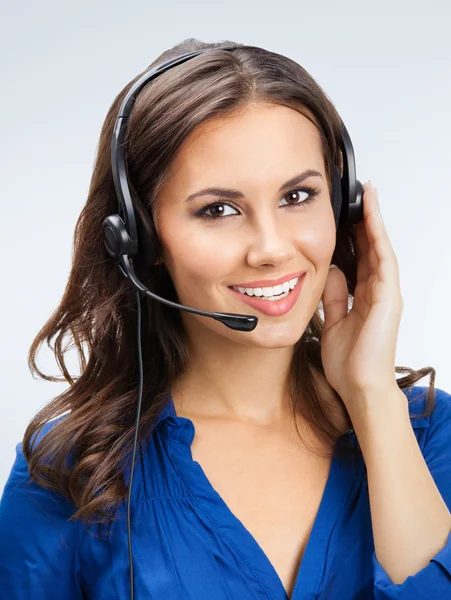 Operador de telefonía de soporte en auriculares — Foto de Stock