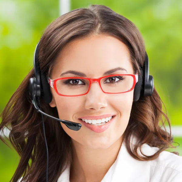 Support telefoon operator in hoofdtelefoon — Stockfoto