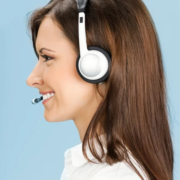 Support telefon operatör i headset — Stockfoto