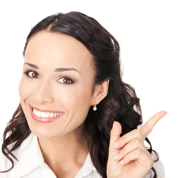 Mujer de negocios mostrando — Foto de Stock