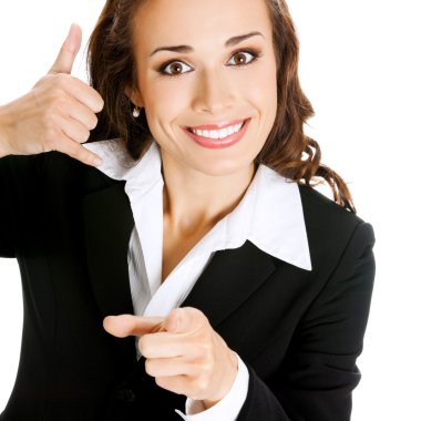 iş kadını bana jesti üzerine beyaz çağrısı ile