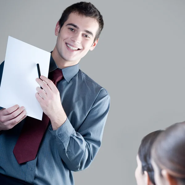 Empresarios en la presentación — Foto de Stock