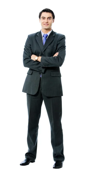 Portrait complet de l'homme d'affaires, sur blanc — Photo