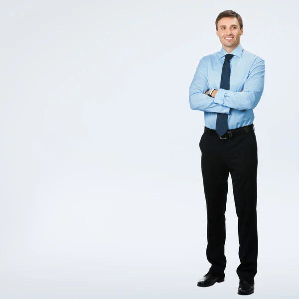 Happy businessman, over grey — Stock Photo, Image