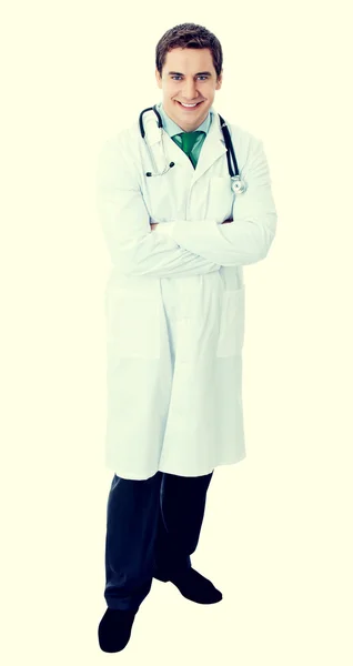 Teljes test portréja mosolygó orvos — Stock Fotó