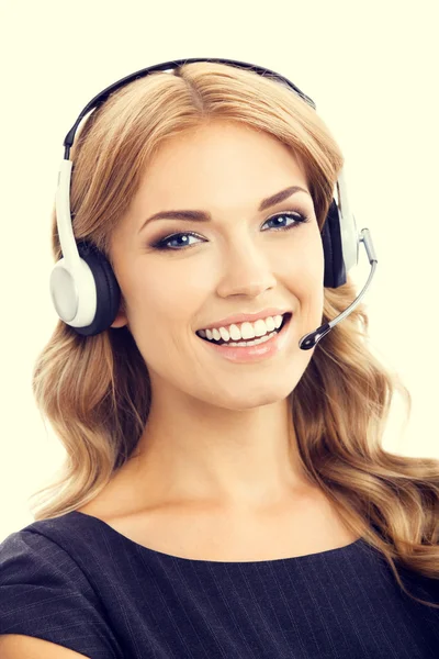 Operador de telefone de apoio no fone de ouvido — Fotografia de Stock