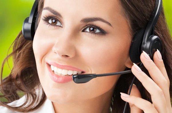 Operador de telefonía de soporte en auriculares —  Fotos de Stock