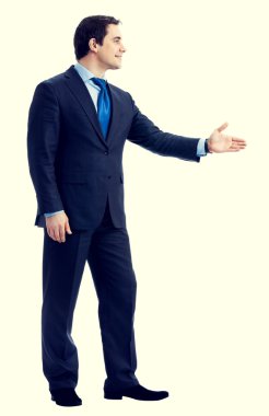 el için el sıkışma veren işadamı