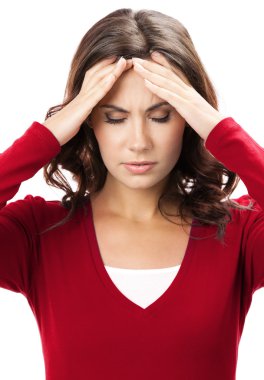 Düşünme, yorgun ya da hasta baş ağrısı kadınla
