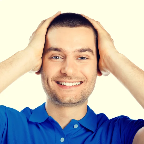 Portrait of shocked or suprised man — Stockfoto