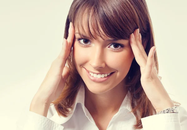 Pensare o pianificare una donna d'affari — Foto Stock