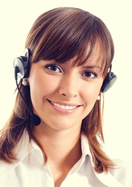 Destek telefonu operatörü portresi