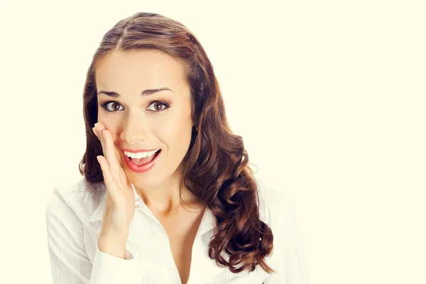 Mujer de negocios sorprendida feliz — Foto de Stock