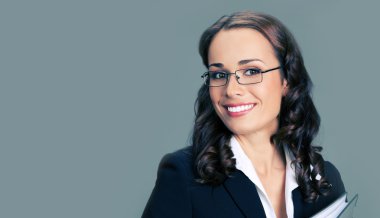 Young businesswoman in glasses clipart