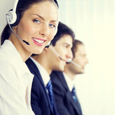 support phone operators at workplace clipart