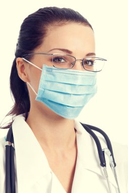 Koruyucu maske doktor portresi