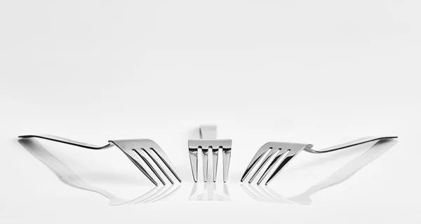 Tre forchette e riflessione — Foto Stock