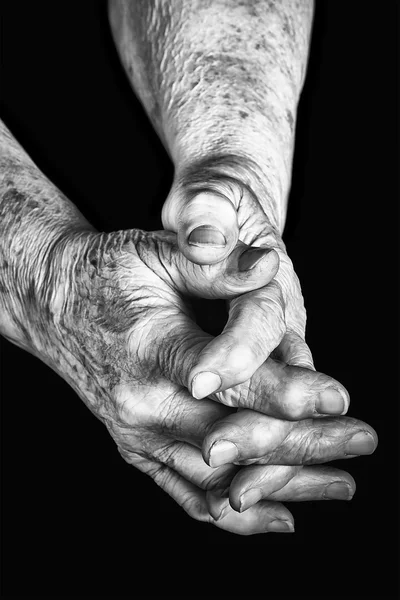 Duas mãos seniores — Fotografia de Stock