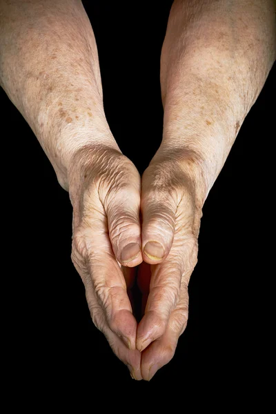 Two senior hands — Stock Photo, Image