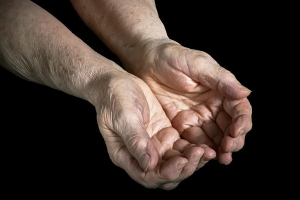 Two Senior hands — Stock Photo, Image