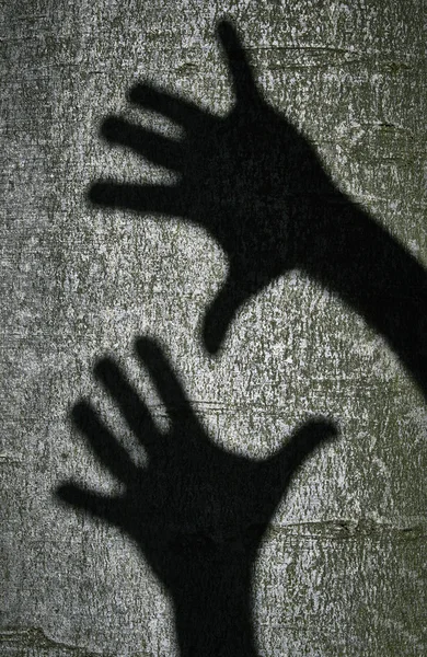 Dos sombras manos — Foto de Stock