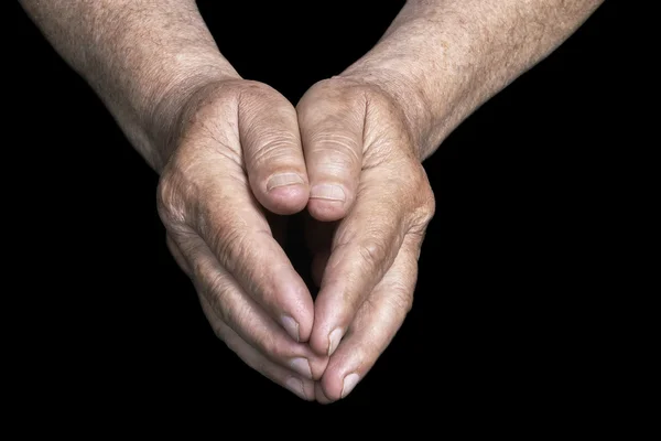 Two senior hands — Stock Photo, Image