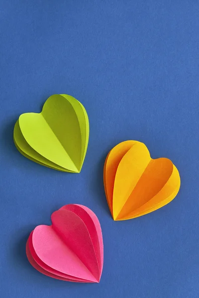 Tres corazón de papel —  Fotos de Stock