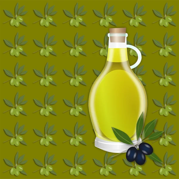 Olive oil seamless pattern. — Stock Vector