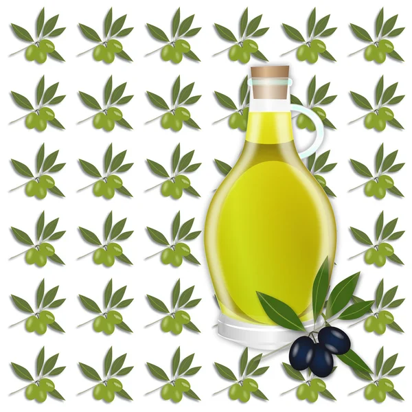 Olive oil seamless pattern. — Stock Vector