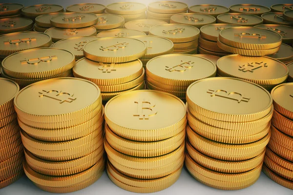 Golden Bitcoin — стоковое фото