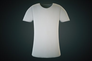 Siyah bir arka plan, 3d render, sahte boş gri T-shirt