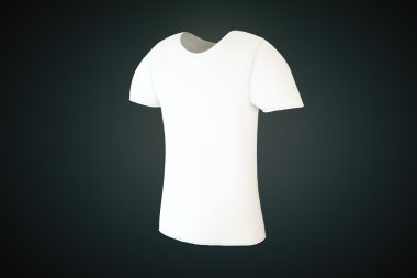 Boş t-shirt Siyah bir arka plan üzerine beyaz, 3d render, alay