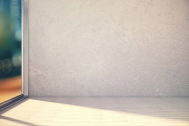 Büyük boş duvar ile beyaz iç