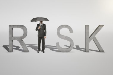 Risk kavramı işadamı beyaz