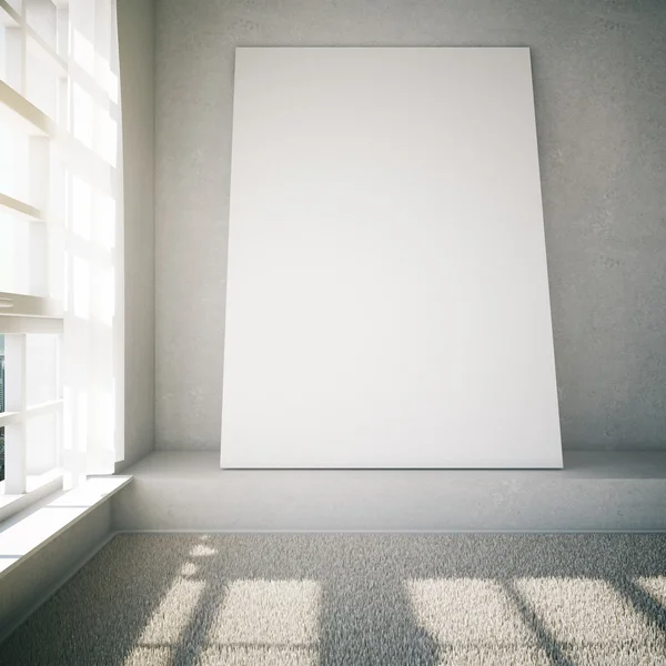Moldura em branco na sala branca — Fotografia de Stock