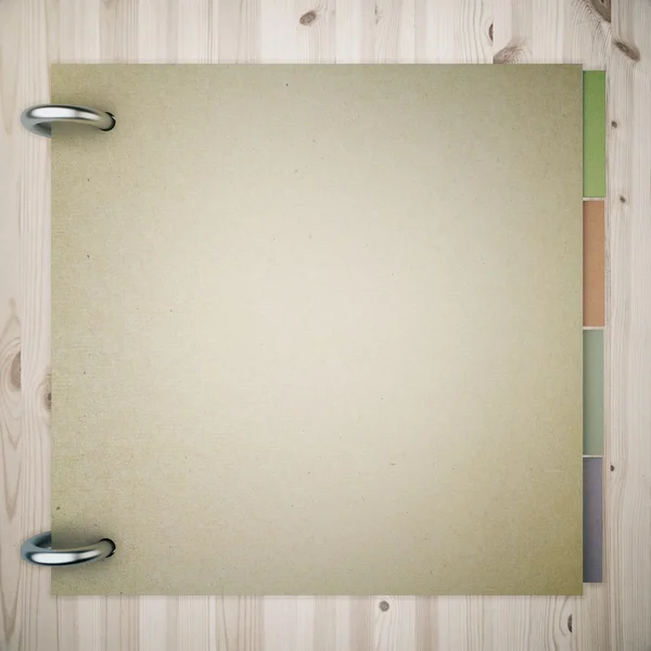 Blank notepad on wooden background — Stock Photo, Image