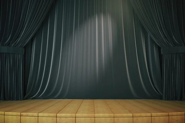 Stage with black curtains — Stock Photo, Image