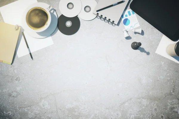 Topview of concrete desktop — Stock Photo, Image