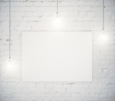 Tuğla üzerine boş poster 