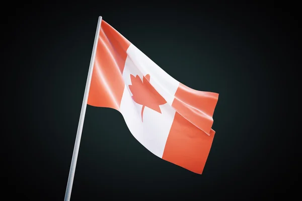 Kanadská vlajka na černém pozadí — Stock fotografie