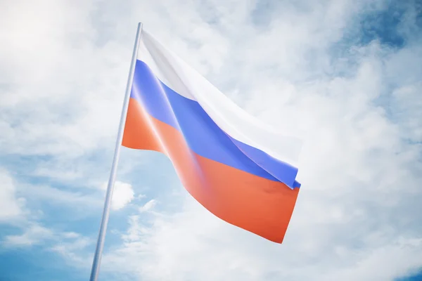 Флаг России на фоне неба — стоковое фото