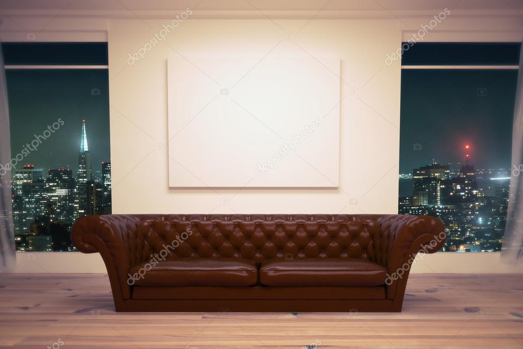 Sofa and banner
