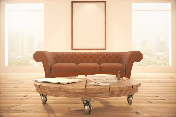 Tisch, Sofa und Gestell — Stockfoto
