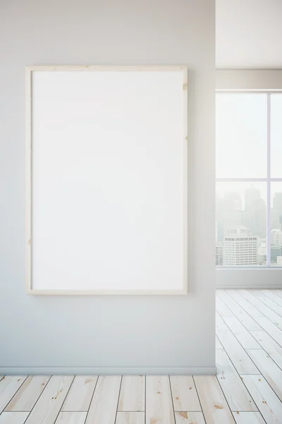 Moldura em branco na parede branca — Fotografia de Stock